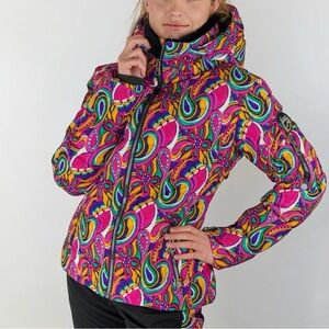 SKEA Darcy Paisley Print Down Puffer Ski Snow Jacket NWOT